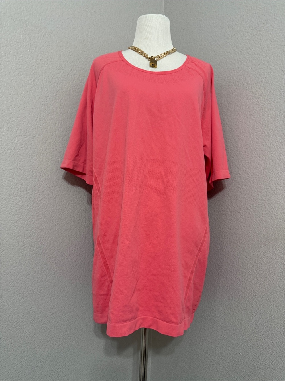 LIVI Coral Pink Relaxed Short-Sleeve Shirt Plus size 26/28